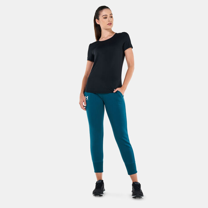 Under Armour Women's UA Rival Fleece Sweatpants Green Under Armour Women's UA Rival Fleece Sweatpants Green image number 2