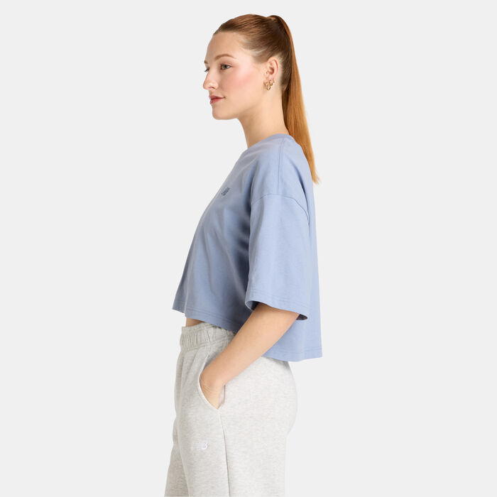 New Balance Women's Logo Jersey T-Shirt Blue New Balance Women's Logo Jersey T-Shirt Blue image number 2