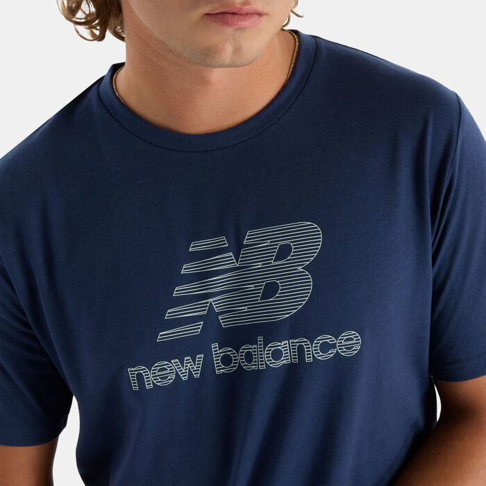 New Balance Men's Heathertech Logo T-Shirt Blue New Balance Men's Heathertech Logo T-Shirt Blue image number 3