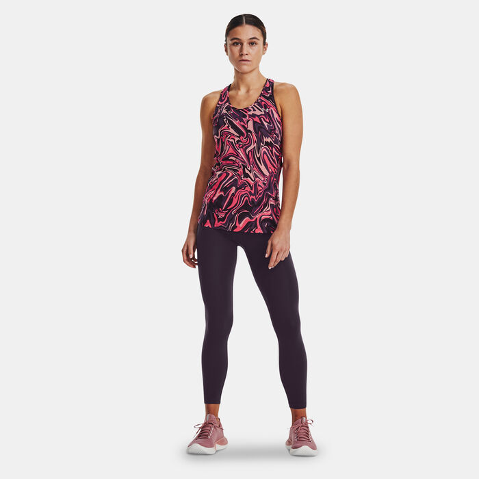 Under Armour Women's HeatGear® Armour Racer Print Tank Top Purple Under Armour Women's HeatGear® Armour Racer Print Tank Top Purple image number 2