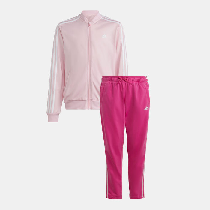 adidas Kids' Essentials 3-Stripes Tracksuit Pink adidas Kids' Essentials 3-Stripes Tracksuit Pink image number 0