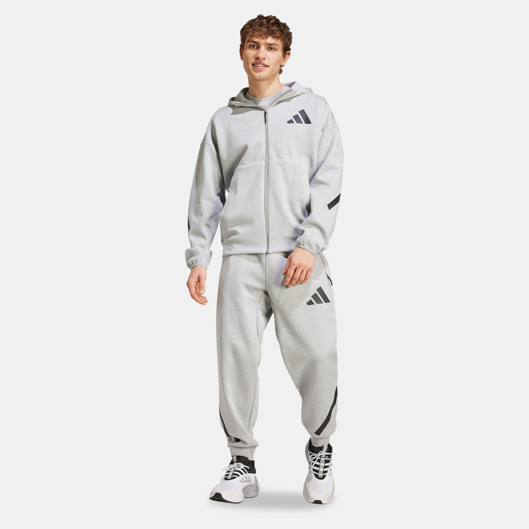 Shop adidas Men's Z.N.E. Full-Zip Hoodie Grey Online in KSA -SSS