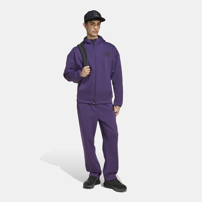 adidas Men's Z.N.E. Full-Zip Hoodie Purple adidas Men's Z.N.E. Full-Zip Hoodie Purple image number 2