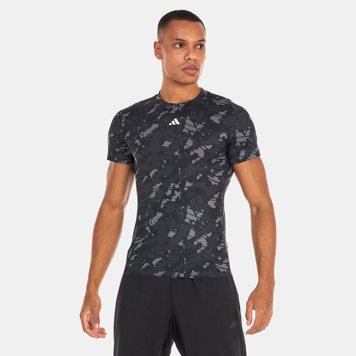 adidas Men's Techfit Allover Print Training T-Shirt Multi-Color adidas Men's Techfit Allover Print Training T-Shirt Multi-Color image number 0