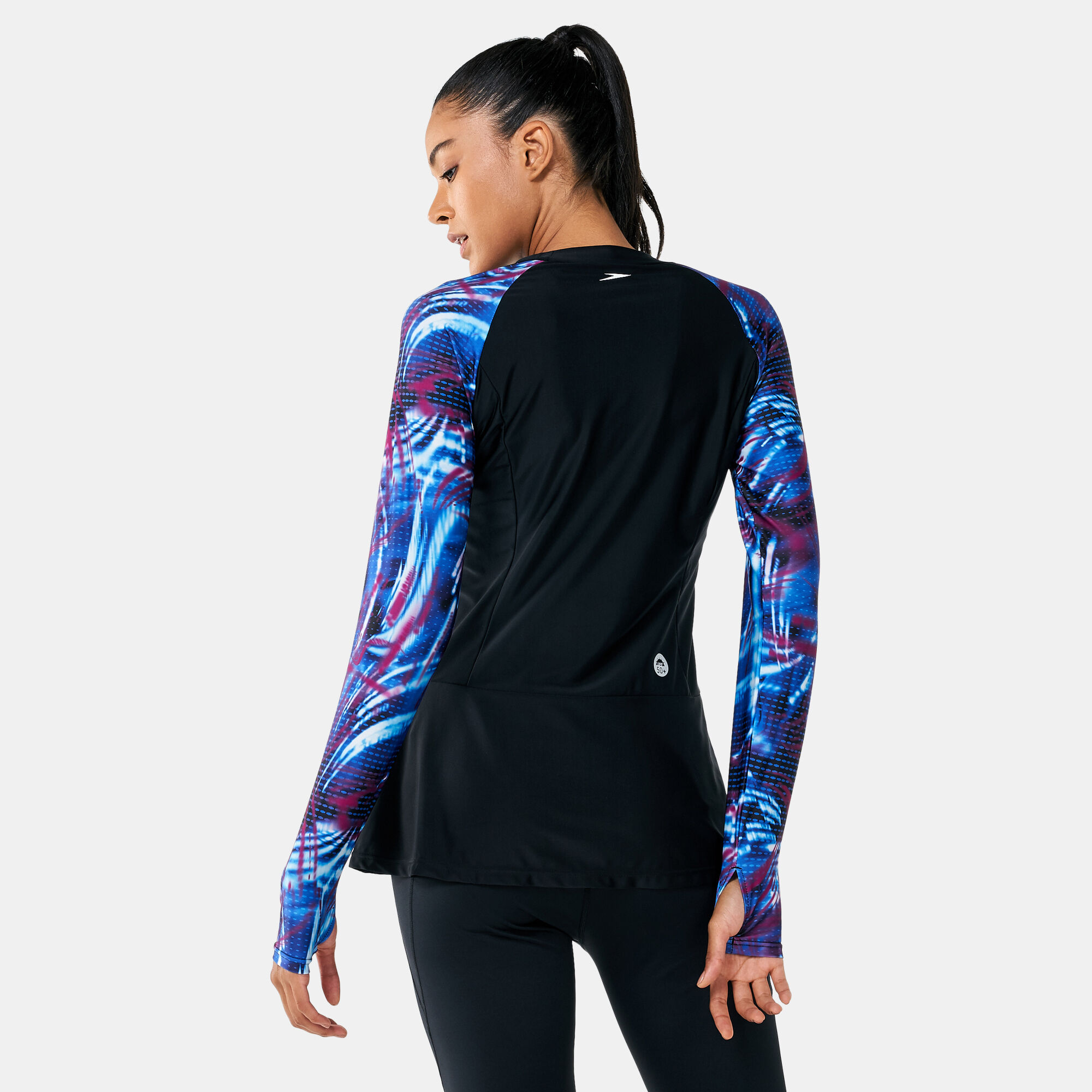 Women s Modest Deluxe Long Sleeve Fashion Swimming Tunic Black Speedo in KSA SSS
