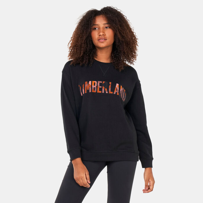Timberland Women's Checkered Logo Sweatshirt Black Timberland Women's Checkered Logo Sweatshirt Black image number 0