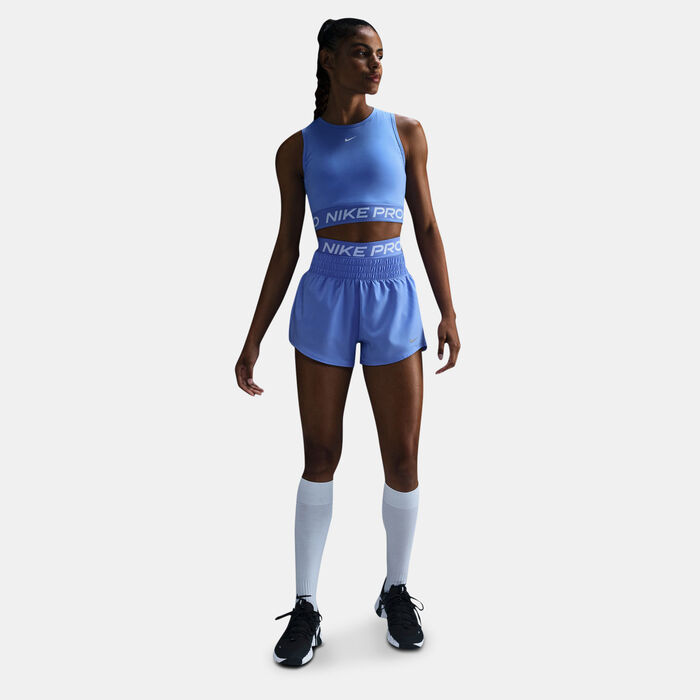 Nike Women's Pro Dri-FIT Crop Top Blue image number 2