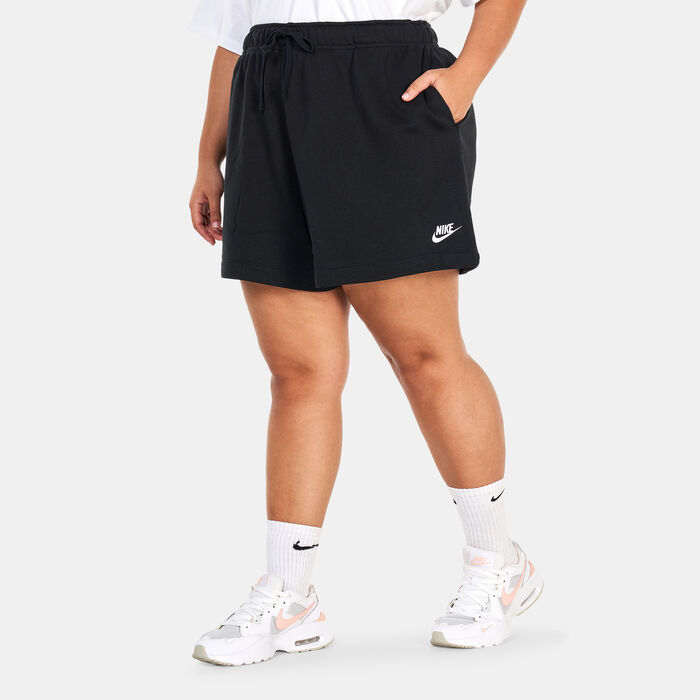 Nike Women's Club Fleece Mid-Rise Shorts (Plus Size) Black Nike Women's Club Fleece Mid-Rise Shorts (Plus Size) Black image number 0