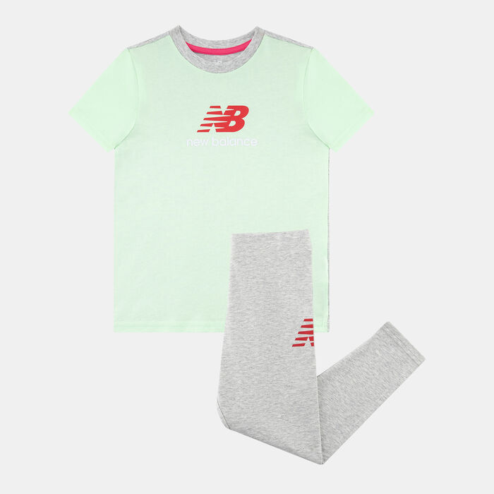 New Balance Kids' T-Shirt And Leggings Set Grey New Balance Kids' T-Shirt And Leggings Set Grey image number 0