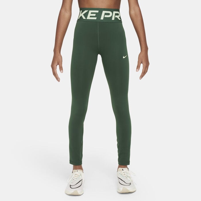 Nike Girls' Pro Dri-FIT Leggings Green Nike Girls' Pro Dri-FIT Leggings Green image number 0