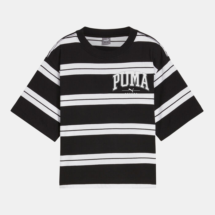 PUMA Women's Squad Striped T-Shirt Black image number 0