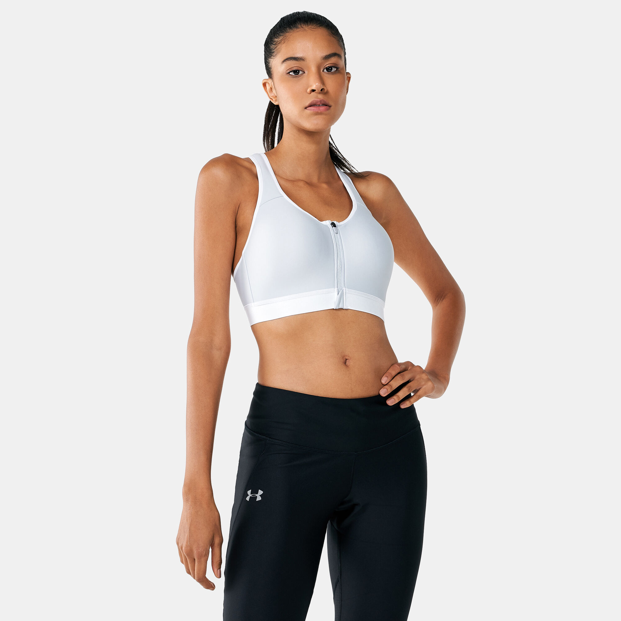 Womens Under Armour High Crossback Front Zip Sports Bras