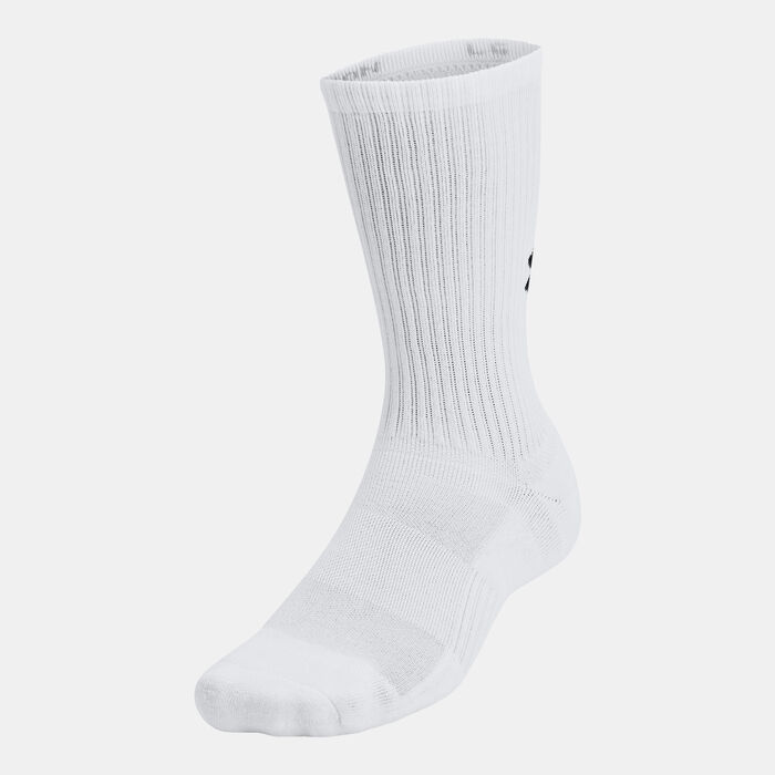 Under Armour Training Cotton Crew Socks (3 Pairs) White Under Armour Training Cotton Crew Socks (3 Pairs) White image number 2
