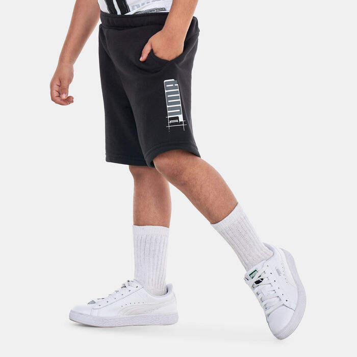 PUMA Kids' Essentials+ Logo Lab Shorts Black PUMA Kids' Essentials+ Logo Lab Shorts Black image number 0