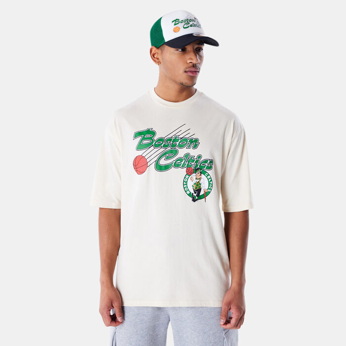 New Era Men's NBA Boston Celtics Script T-Shirt Beige image number 0