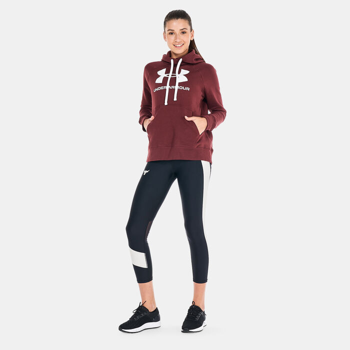 Under Armour Women's UA Rival Fleece Logo Hoodie Red image number 2