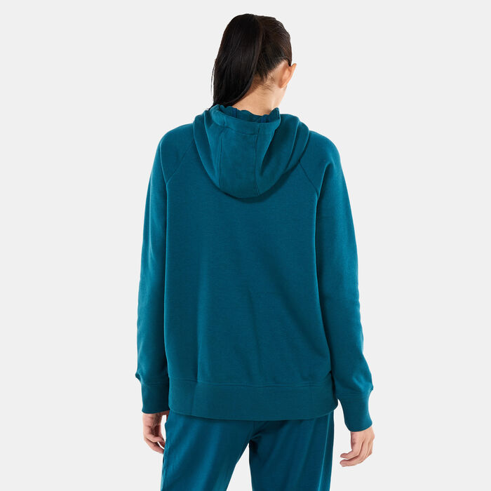 Under Armour Women's Rival Fleece Hoodie Green Under Armour Women's Rival Fleece Hoodie Green image number 1