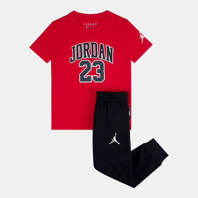 Jordan Kids' Logo T-Shirt and Pants Set Red Jordan Kids' Logo T-Shirt and Pants Set Red