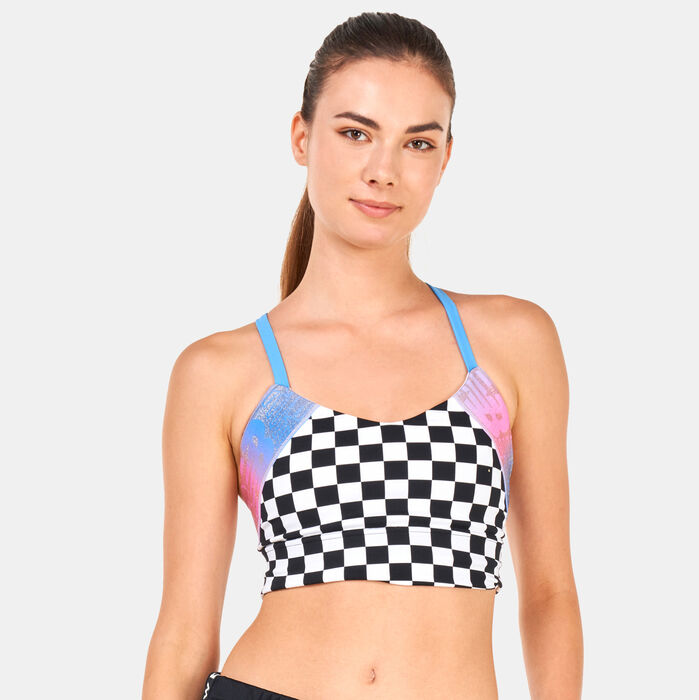 New Balance Women's Relentless Printed Crop Sports Bra Black New Balance Women's Relentless Printed Crop Sports Bra Black image number 0