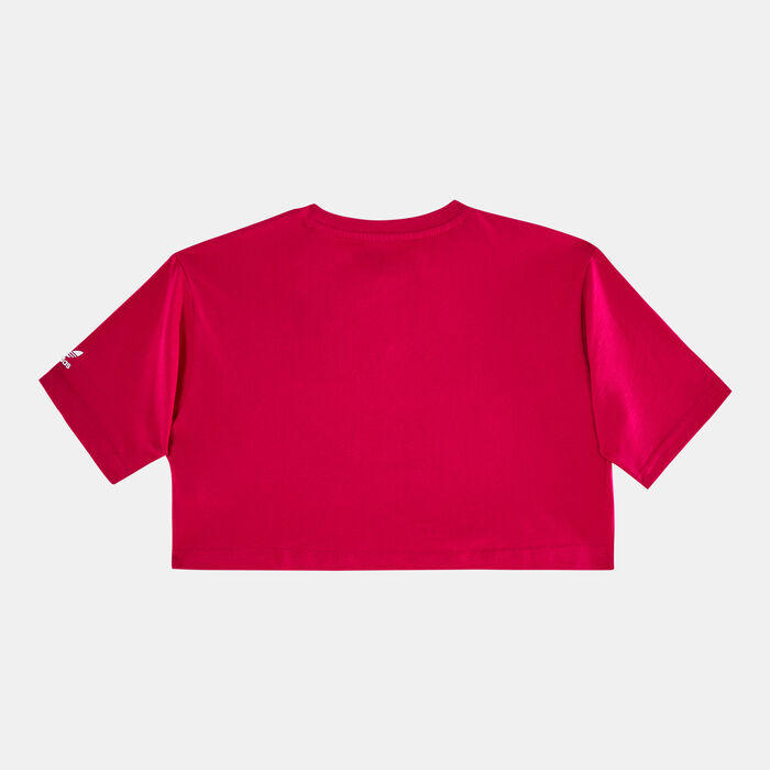 adidas Originals Kids' Adicolor Cropped T-Shirt Pink adidas Originals Kids' Adicolor Cropped T-Shirt Pink image number 1
