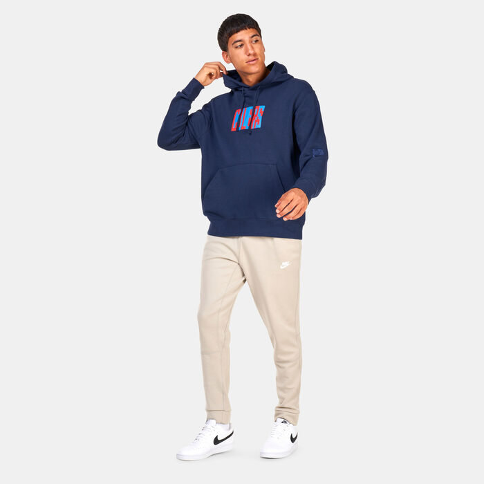Nike Men's Culers F.C. Barcelona Fleece Pullover Hoodie Blue Nike Men's Culers F.C. Barcelona Fleece Pullover Hoodie Blue image number 2