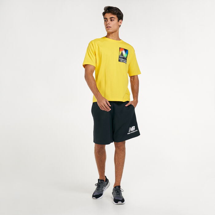 New Balance Men's Essentials Stacked Logo Shorts Black image number 2