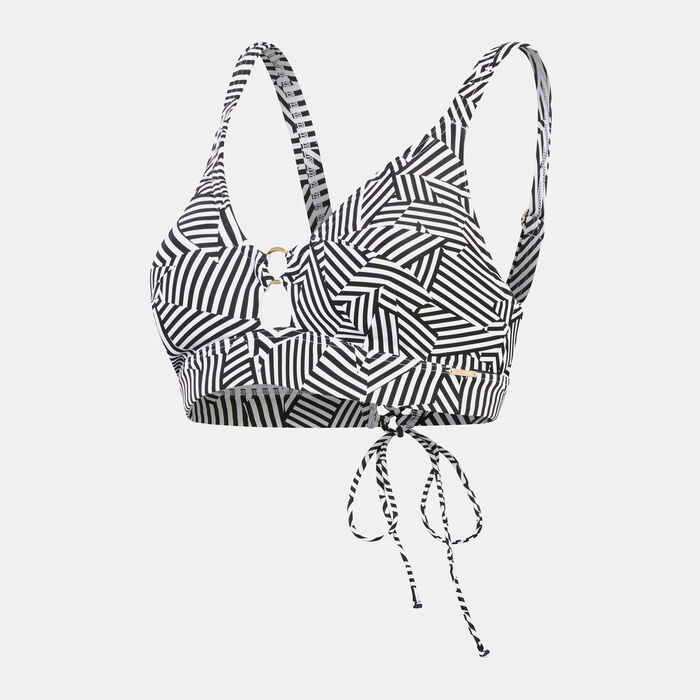 Speedo Women's Shaping Printed Triangle Swimming Top Black Speedo Women's Shaping Printed Triangle Swimming Top Black image number 0