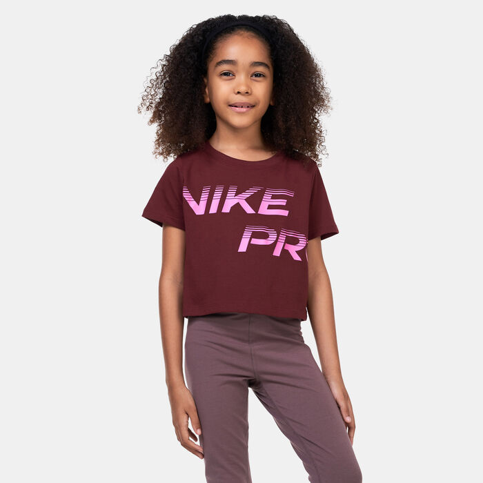 Nike Kids' Dri-FIT Sport Essential+ Cropped Training T-Shirt (Older Kids) Maroon image number 0
