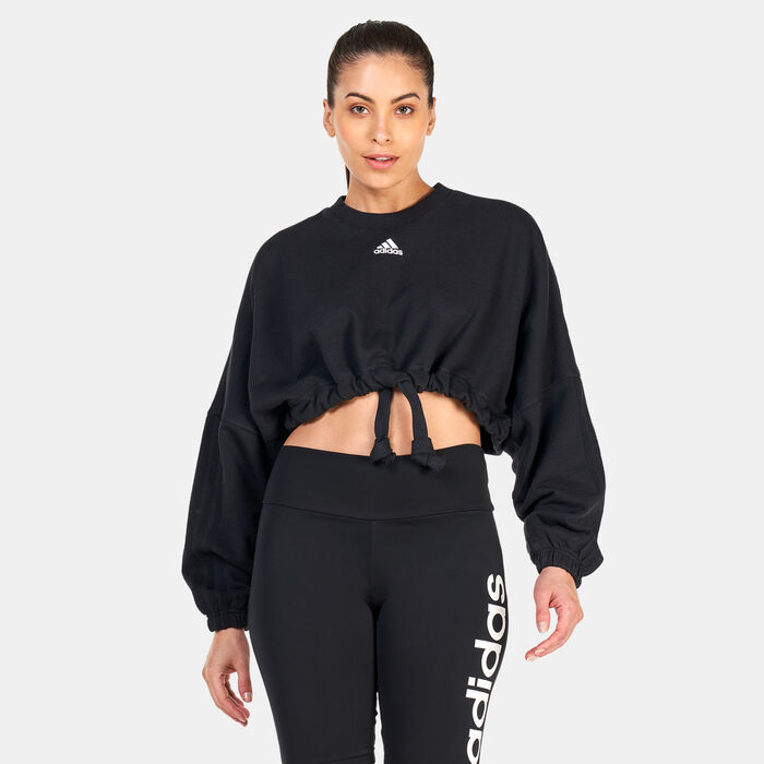 adidas Women's Dance Crop Sweatshirt Black image number 0