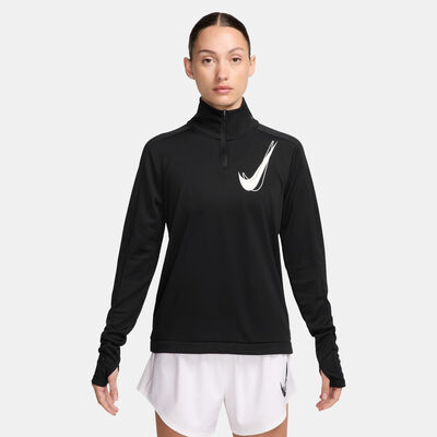 Nike Women's Swoosh Dri-FIT 1/2-Zip Mid Layer Running Top Black