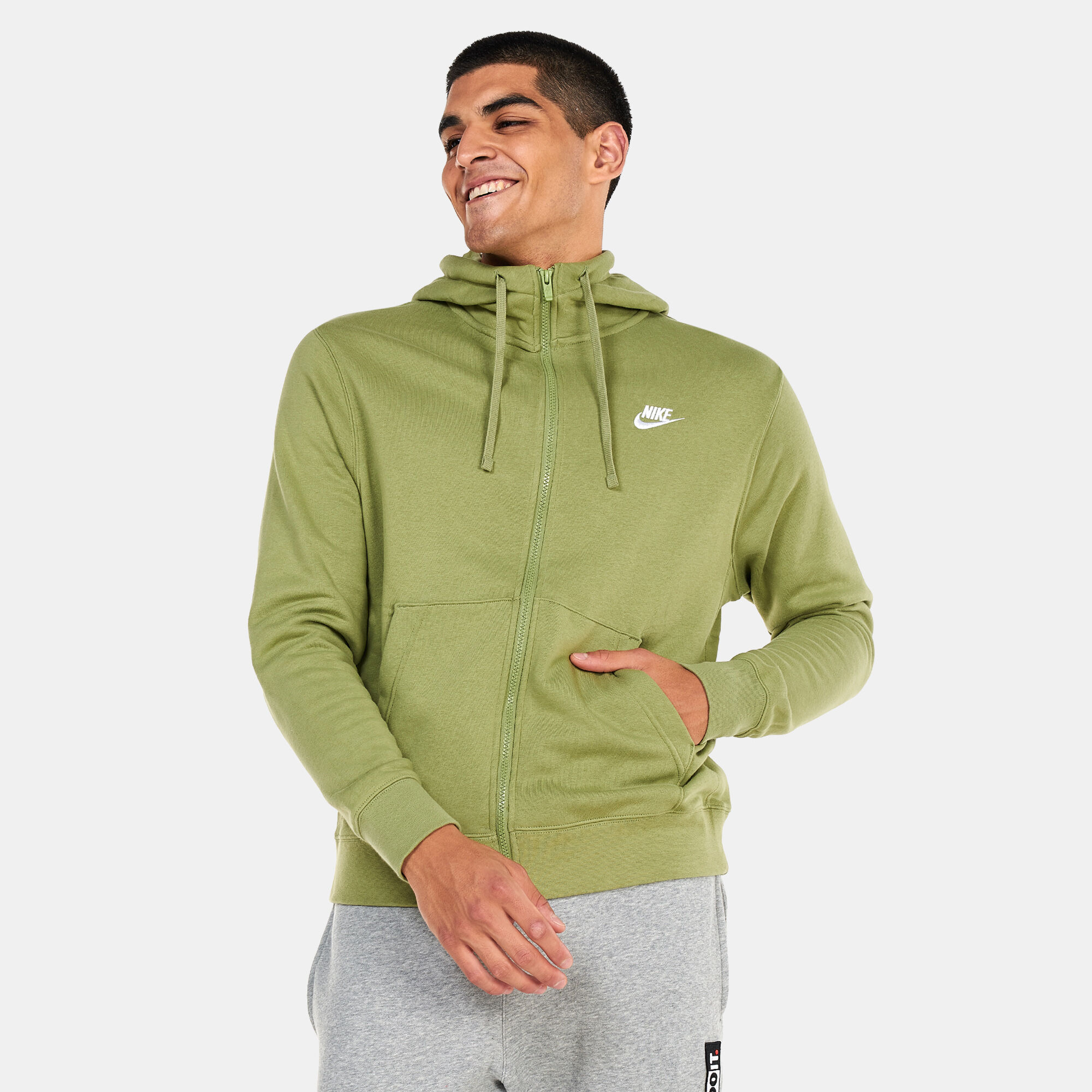 Men s Sportswear Club Full Zip Fleece Hoodie Green Nike in KSA SSS