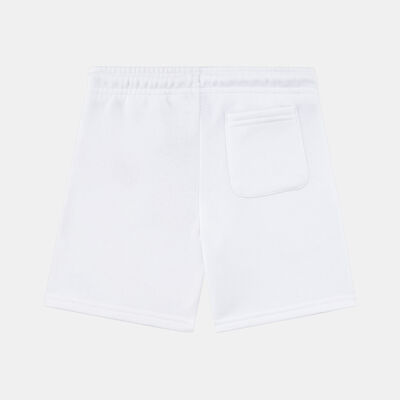 New Balance Kids' Stacked Logo Shorts White New Balance Kids' Stacked Logo Shorts White