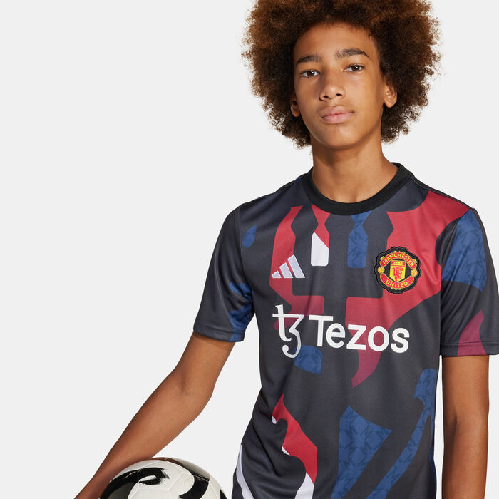 adidas Kids' Manchester United 24/25 Pre-Match Football Top Red adidas Kids' Manchester United 24/25 Pre-Match Football Top Red image number 4