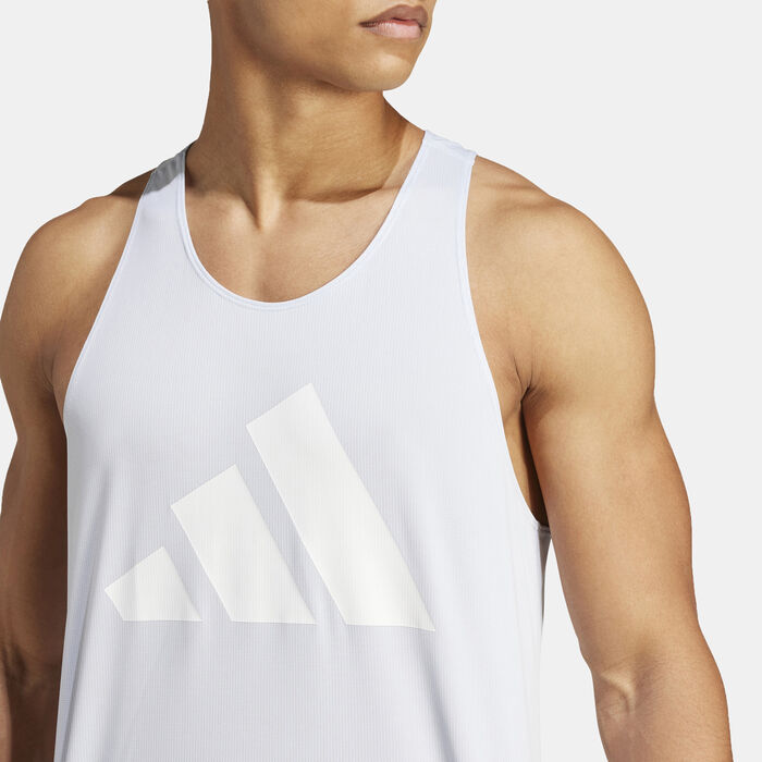 adidas Men's Run It Tank Top Blue adidas Men's Run It Tank Top Blue image number 3