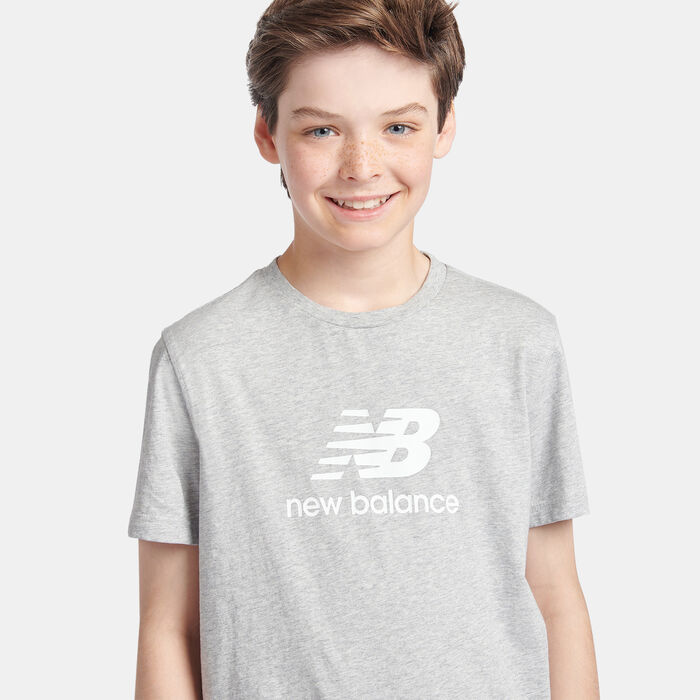 New Balance Kids' Jersey Stacked Logo T-Shirt Grey New Balance Kids' Jersey Stacked Logo T-Shirt Grey image number 4