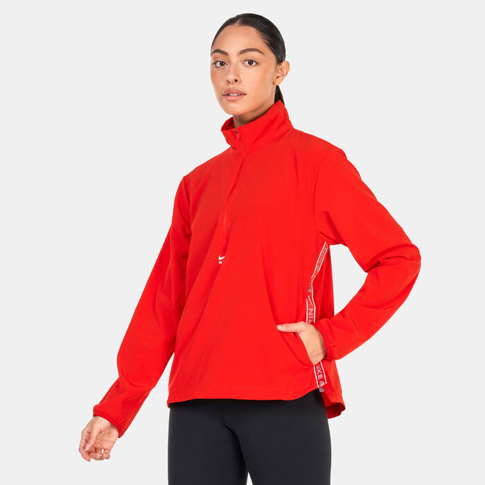 Nike Women's Dri-FIT 1/2-Zip Running Jacket Red Nike Women's Dri-FIT 1/2-Zip Running Jacket Red image number 0