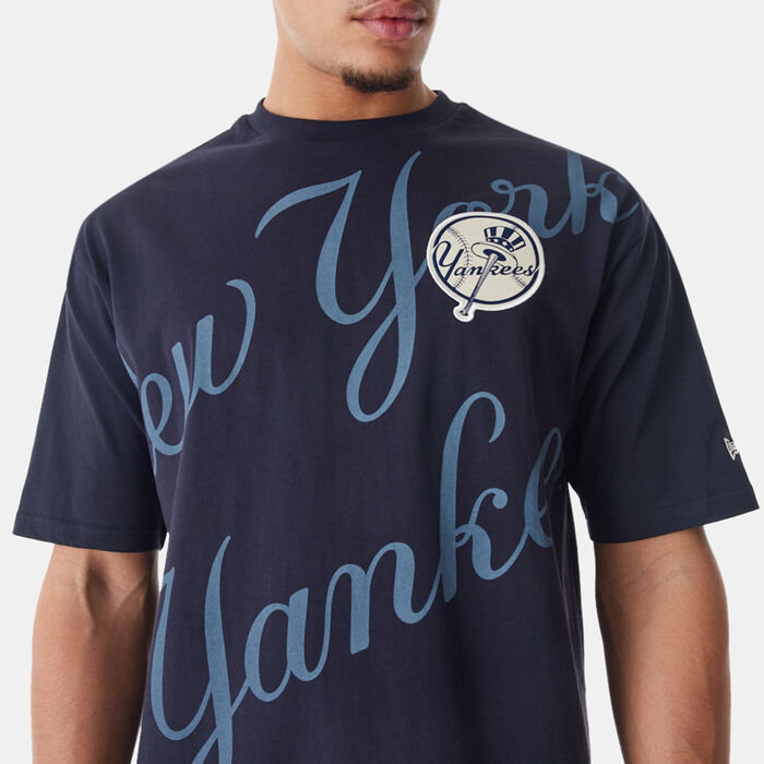 New Era Men's MLB New York Yankees Script Graphic T-Shirt Blue New Era Men's MLB New York Yankees Script Graphic T-Shirt Blue image number 2