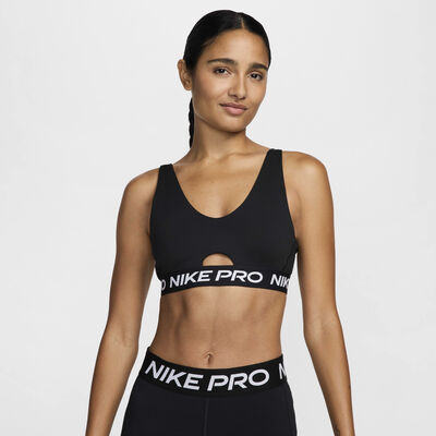 Nike Women's Pro Indy Plunge Medium-Support Padded Sports Bra Black