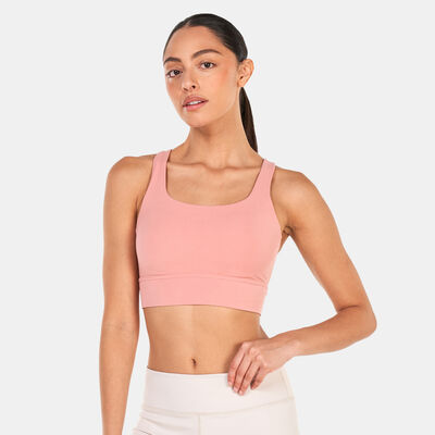 Nike Women's Dri-FIT Zenvy Medium-Support Longline Training Sports Bra Pink