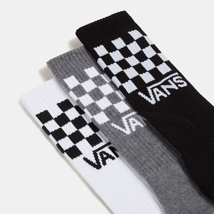 Vans Men's Classic Check Crew Socks (3 Pairs) Multi-Color Vans Men's Classic Check Crew Socks (3 Pairs) Multi-Color image number 1