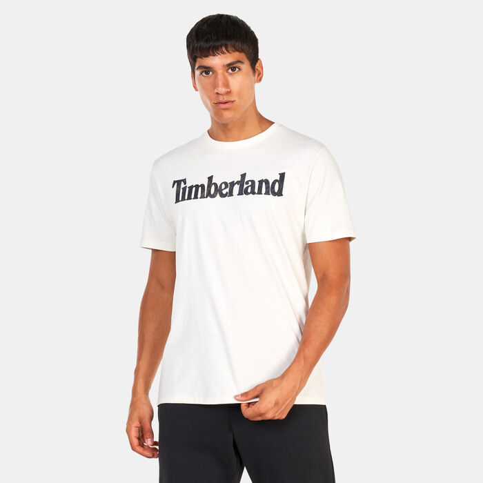 Timberland Men's Linear Logo Seasonal Camo T-Shirt White Timberland Men's Linear Logo Seasonal Camo T-Shirt White image number 0