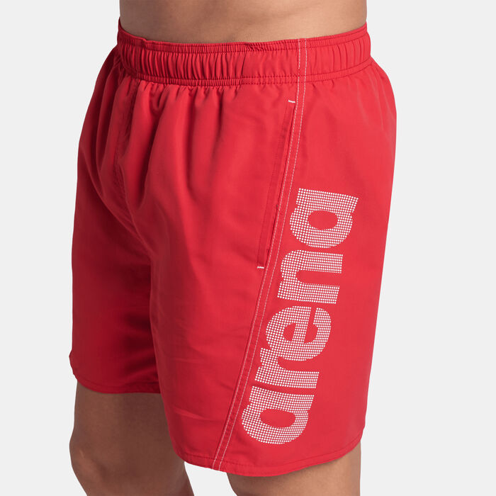 Arena Men's Fundamentals Logo Boxer Swimming Shorts Red Arena Men's Fundamentals Logo Boxer Swimming Shorts Red image number 4