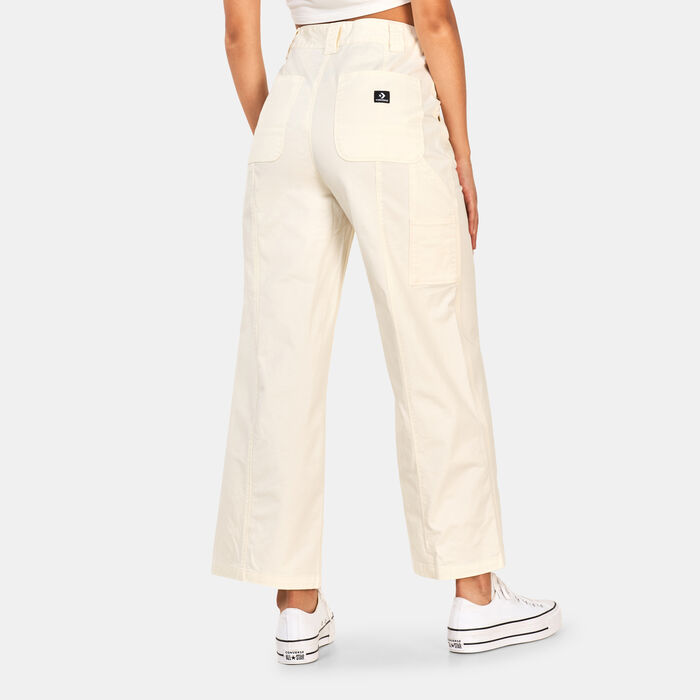 Converse Women's Wide Leg Carpenter Pants White image number 1