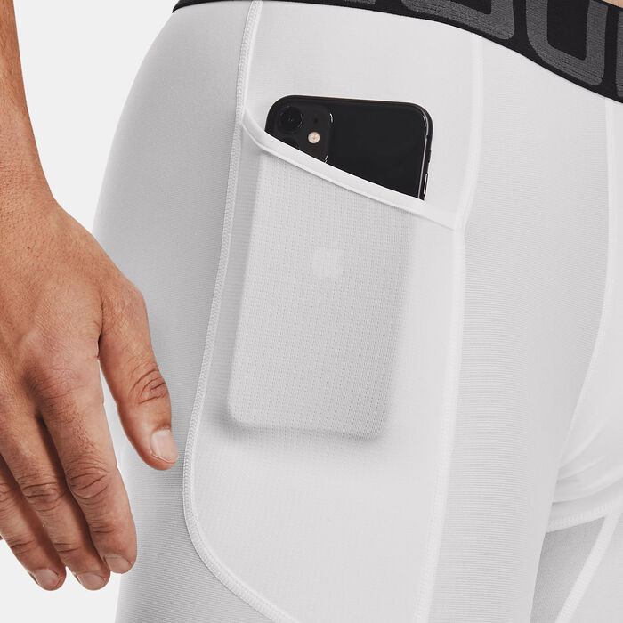 Under Armour Men's HeatGear® Armour Compression Shorts White Under Armour Men's HeatGear® Armour Compression Shorts White image number 2