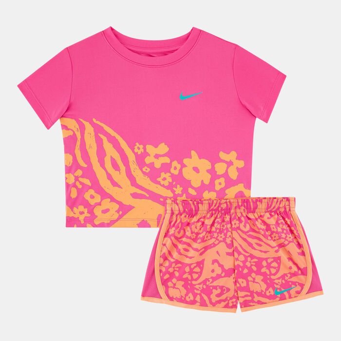 Nike Kids' Wild Flower Tempo T-Shirt and Shorts Set Pink Nike Kids' Wild Flower Tempo T-Shirt and Shorts Set Pink image number 0