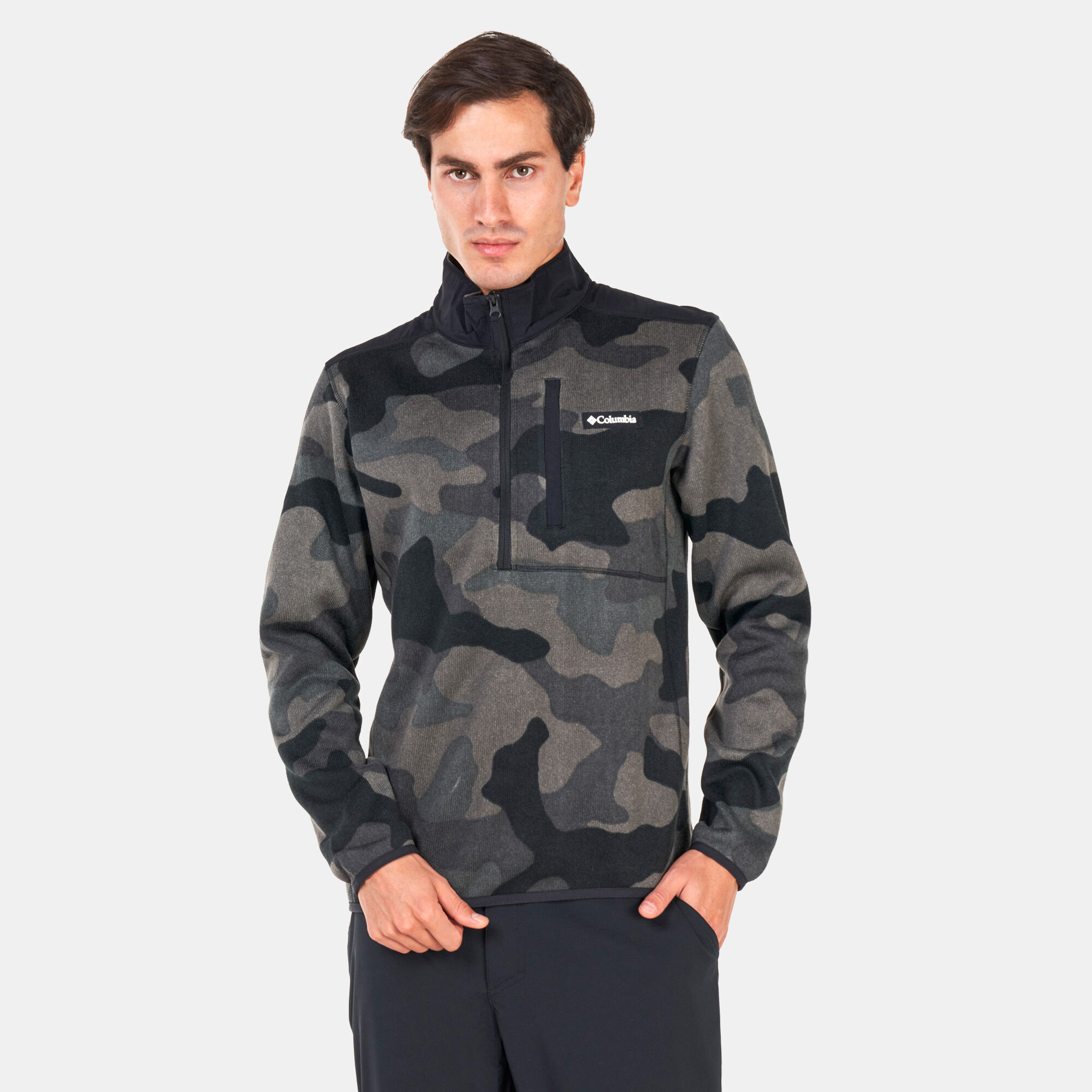 Columbia men's tech pine ridge half zip printed jacket hotsell
