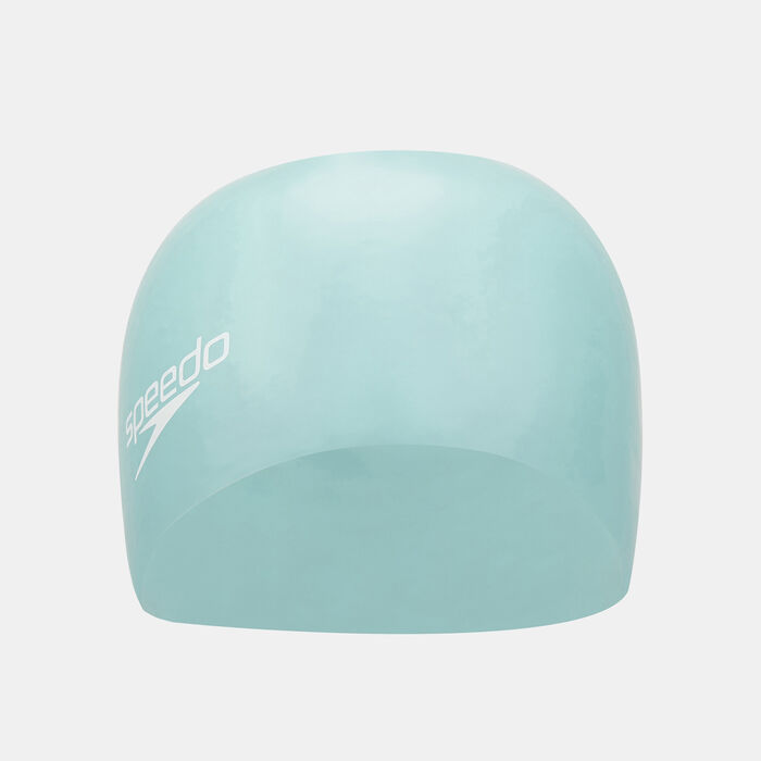 Speedo Plain Moulded Silicone Swimming Cap Green Speedo Plain Moulded Silicone Swimming Cap Green image number 0