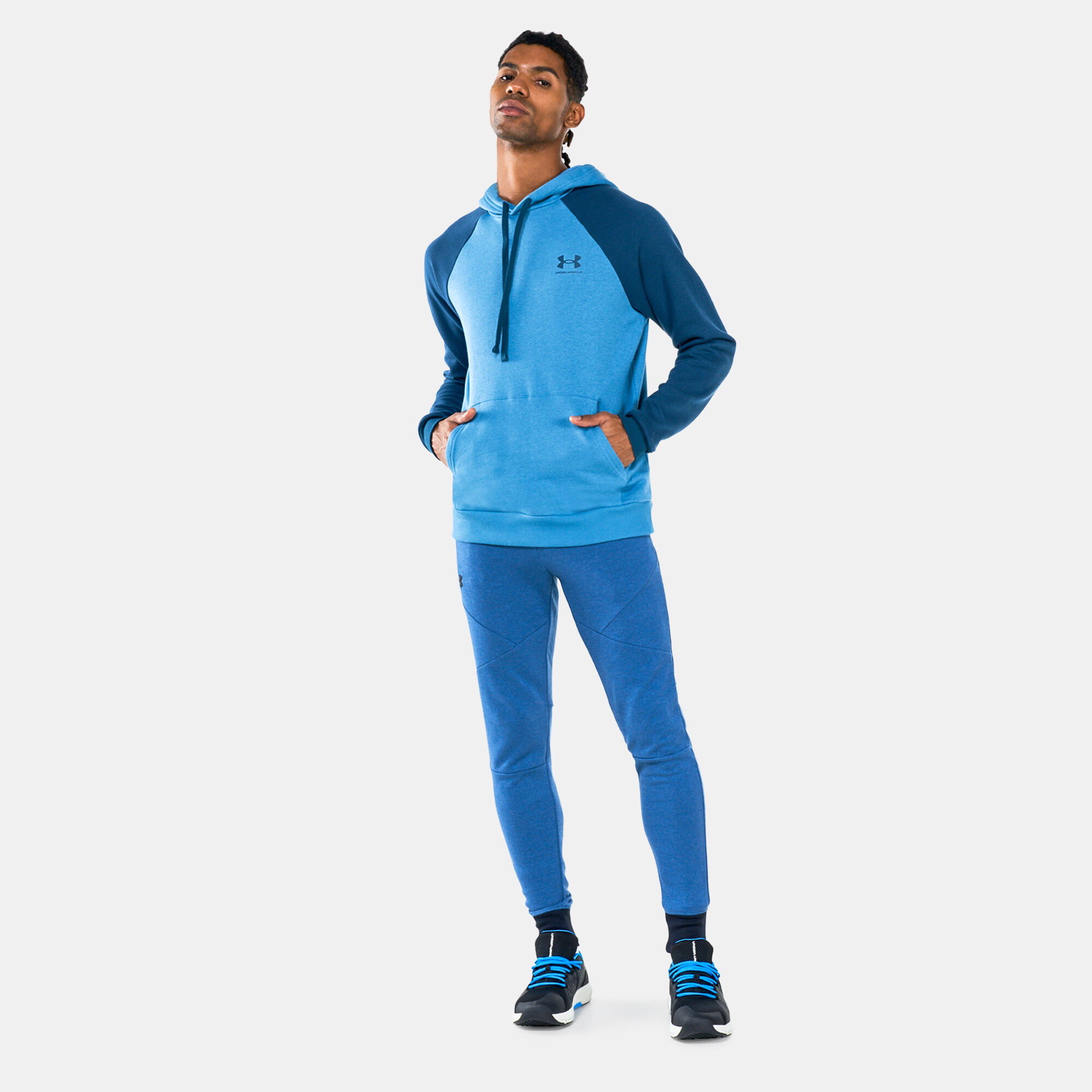 Women's ua rival store fleece graphic colorblock hoodi