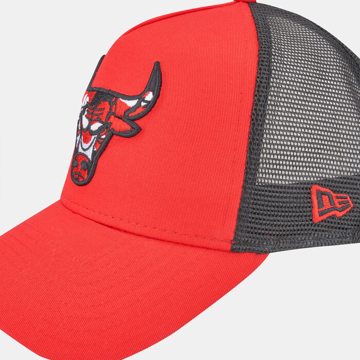 New Era Men's Chicago Bulls Team Camo Infill A-Frame Trucker Cap Red New Era Men's Chicago Bulls Team Camo Infill A-Frame Trucker Cap Red image number 2