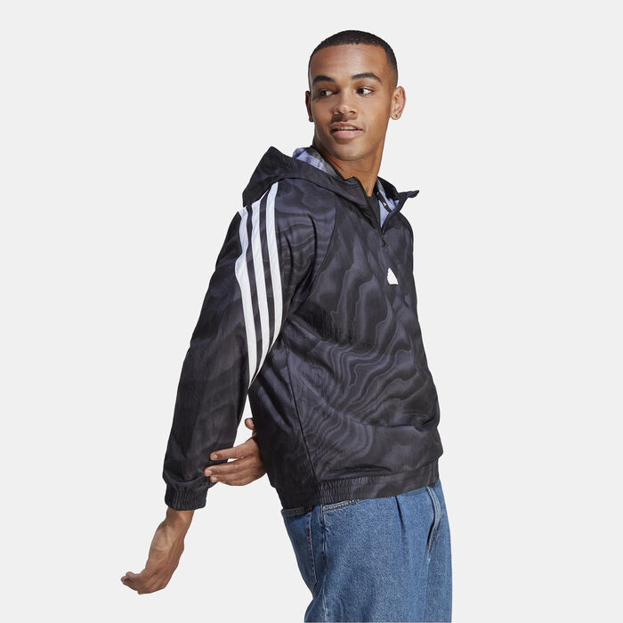 adidas Men's Future Icons Allover Print Hoodie Black adidas Men's Future Icons Allover Print Hoodie Black image number 0